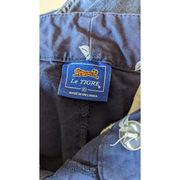 Vintage Le Tigre Womens Navy Printed Sailboat Shorts Size 10 Nautical - Picture 4 of 4